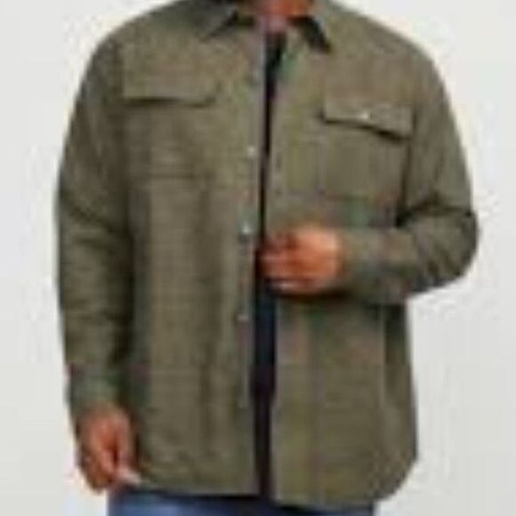 Carbon 2 Cobalt Green 100% Cotton Blend Fleece Quilted Jacket Men Size X-Large - Picture 1 of 7